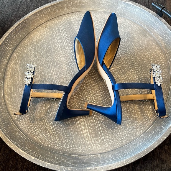 Badgley Mischka Esmeralda
Embellished Pointed Toe Royal Blue Silk pump h… - Picture 9 of 12